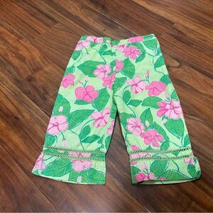 Lilly Pulitzer green/pink floral Capri pants